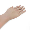 4.86CT DIAMOND & AAA SAPPHIRE 18KT WHITE GOLD CUSHION & EMERALD CUT 3 STONE RING