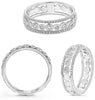 .29CT DIAMOND 14KT WHITE GOLD ROUND BEZEL ETOILE 3 ROW WEDDING ANNIVERSARY RING