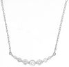 ESTATE .25CT DIAMOND 14KT WHITE GOLD 3D ROUND 7 STONE SHARED PRONG LOVE NECKLACE