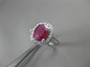 ANTIQUE 2.3CT DIAMOND & RUBY 14KT WHITE GOLD HALO DESIGN ENGAGEMENT RING #3046