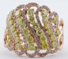 LARGE 1.96CT PINK & FANCY YELLOW DIAMOND 18K YELLOW & ROSE GOLD 3D INFINITY RING