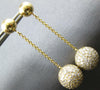 1.0CT DIAMOND 14KT YELLOW GOLD 3D ROUND DOME SHAPE BY THE YARD HANGING EARRINGS