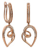 .20CT DIAMOND 14KT ROSE GOLD CLASSIC HEART SHAPE LOVE LEVERBACK HANGING EARRINGS