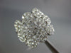 ESTATE LARGE 2.05CT DIAMOND 18K WHITE GOLD 3D MULTI FLOWER CLUSTER COCKTAIL RING