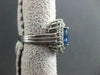 ANTIQUE LARGE 3.22CT DIAMOND & AAA SAPPHIRE 14K WHITE GOLD CLUSTER RING STUNNING