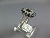 LARGE 2.47CT DIAMOND & AAA SAPPHIRE 14KT WHITE GOLD OVAL & ROUND FLOWER FUN RING