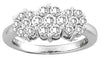 ESTATE 0.5CT DIAMOND 14KT WHITE GOLD INVISIBLE FLOWER PAST PRESENT FUTURE RING