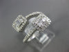 LARGE .68CT DIAMOND 18K WHITE GOLD ROUND & BAGUETTE SQUARE CRISS CROSS LOVE RING