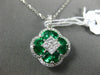 ESTATE LARGE 1.11CT DIAMOND & AAA EMERALD 18KT WHITE GOLD 3D MULTI SHAPE PENDANT