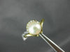 ESTATE .15CT DIAMOND & AAA SOUTH SEA PEARL 14KT YELLOW GOLD SOLITAIRE RING #2194