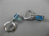 ESTATE 3.98CT DIAMOND & BLUE TOPAZ 14KT WHITE GOLD HALO HANGING EARRINGS #25034