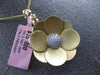 ESTATE LARGE .19CT DIAMOND 14KT 2 TONE GOLD 3D FLOWER FUN FLOATING PENDANT