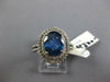 LARGE 3.05CT DIAMOND & SAPPHIRE 14KT WHITE GOLD OVAL DOUBLE HALO ENGAGEMENT RING