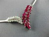 ESTATE 2.83CT DIAMOND & AAA RUBY 14KT WHITE GOLD 3D V SHAPE OMEGA NECKLACE 15009