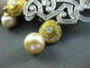 ANTIQUE LARGE 2.90CT DIAMOND 18KT W&Y GOLD GOLDEN SOUTH SEA PEARL PIN & PENDANT