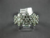 ESTATE WIDE .76CT DIAMOND 14K WHITE GOLD MULTI ROW FLOWER BEZEL ANNIVERSARY RING
