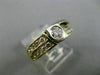 ESTATE .62CT DIAMOND 14K WHITE & YELLOW GOLD BEZEL PROMISE ENGAGEMENT RING 20726