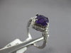 2.22CT DIAMOND & AAA AMETHYST 14KT WHITE GOLD CUSHION & ROUND GEOMETRICAL RING