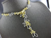 GIA EXTRA LARGE 25.57CT DIAMOND 18KT 2 TONE GOLD 3D MULTI SHAPE LARIAT NECKLACE