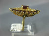 ANTIQUE LARGE 2.50CT GARNET 14K YELLOW GOLD MARQUISE SHAPE FILIGREE RING #20778