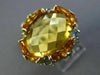 25.2CT WHITE CHOCOLATE FANCY DIAMOND AAA SAPPHIRE & CITRINE 14K YELLOW GOLD RING