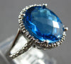 LARGE 4.83CT DIAMOND & AAA BLUE TOPAZ 14KT WHITE GOLD FILIGREE FRIENDSHIP RING