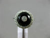 ESTATE LARGE .40CT DIAMOND & AAA ONYX 14K WHITE GOLD 3D ETOILE ROUND RING #27750