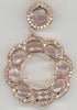 4.51CT DIAMOND & AAA ROSE QUARTZ 14KT ROSE GOLD CIRCULAR FLOWER FLOATING PENDANT