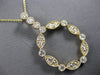 LARGE 1.06CT DIAMOND 14KT YELLOW GOLD 3D MULTI LEAF OPEN OVAL FLOATING PENDANT