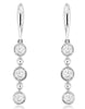 .33CT DIAMOND 14KT WHITE GOLD BEZEL 3 STONE PAST PRESENT FUTURE HANGING EARRINGS
