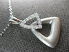 LARGE .42CT DIAMOND 18KT WHITE GOLD MATTE & SHINY DOUBLE TRIANGULAR FUN PENDANT