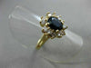 ESTATE 1.55CT DIAMOND & SAPPHIRE 14K YELLOW GOLD 3D FLOWER ENGAGEMENT RING 22333