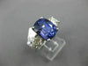 ESTATE LARGE 1.90CT DIAMOND & AAA SAPPHIRE 18KT WHITE GOLD ROUND ENGAGEMENT RING