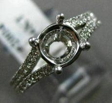 ESTATE .68CT DIAMOND 14KT WHITE GOLD 3D ROUND SEMI MOUNT ENGAGEMENT RING #2004
