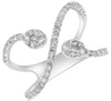 ESTATE .49CT DIAMOND 14K WHITE GOLD 3D ROUND CRISS CROSS INFINITY SNAKE FUN RING