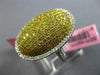 EXTRA LARGE 2.21CT WHITE & INTENSE YELLOW DIAMOND 18K 2TONE GOLD MICRO PAVE RING