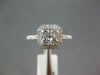 ESTATE .75CT DIAMOND 14KT WHITE GOLD ROUND CLUSTER SQUARE HALO OCTAGON FUN RING