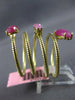 ESTATE LARGE 5.25CT RUBY 14KT YELLOW GOLD ROUND & PEAR SHAPE SNAKE FLEXIBLE RING