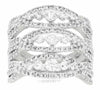 ESTATE WIDE 1.80CT DIAMOND 14KT WHITE GOLD 3D MULTI ROW 5 STONE ANNIVERSARY RING