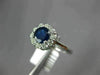 ESTATE 1.10CT DIAMOND & AAA SAPPHIRE 14KT WHITE GOLD 3D FLOWER ENGAGEMENT RING