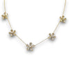 3.27CT DIAMOND 18KT YELLOW GOLD 3D ROUND & BAGUETTE FLOWER BY THE YARD NECKLACE