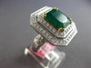 EXTRA LARGE 5.86CT DIAMOND & AAA EMERALD 18K 2 TONE GOLD 3D CUSHION OCTAGON RING