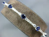 ESTATE 4.08CT DIAMOND & AAA SAPPHIRE 18KT WHITE GOLD ROUND 3mm TENNIS BRACELET