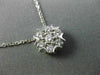 ANTIQUE LARGE .70CT DIAMOND 14K WHITE GOLD CLUSTER FLOWER FLOATING PENDANT 18316