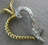ESTATE .17CT DIAMOND 14K TWO TONE GOLD CLASSIC FILIGREE OPEN HEART PENDANT 21495