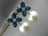 LARGE 2.13CT DIAMOND AAA SAPPHIRE & SOUTH SEA PEARL 18KT WHITE GOLD 3D EARRINGS
