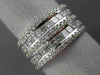 ESTATE LARGE 2.49CT DIAMOND 14K WHITE GOLD 3D MULTI ROW WEDDING ANNIVERSARY RING