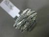 ESTATE WIDE 1.13CT DIAMOND 18KT WHITE GOLD 3D MULTI ROW CRISS CROSS FUN RING