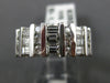 ESTATE WIDE 1.37CT DIAMOND 14K WHITE GOLD CLASSIC 3 ROW WEDDING ANNIVERSARY RING