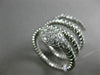 ESTATE LARGE .55CT ROUND DIAMOND 18KT WHITE GOLD FLEXIBLE HANDCRAFTED SNAKE RING
